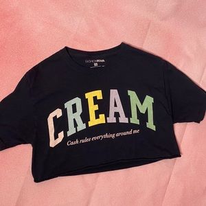 Fashion Nova C.R.E.A.M black tee crop top
